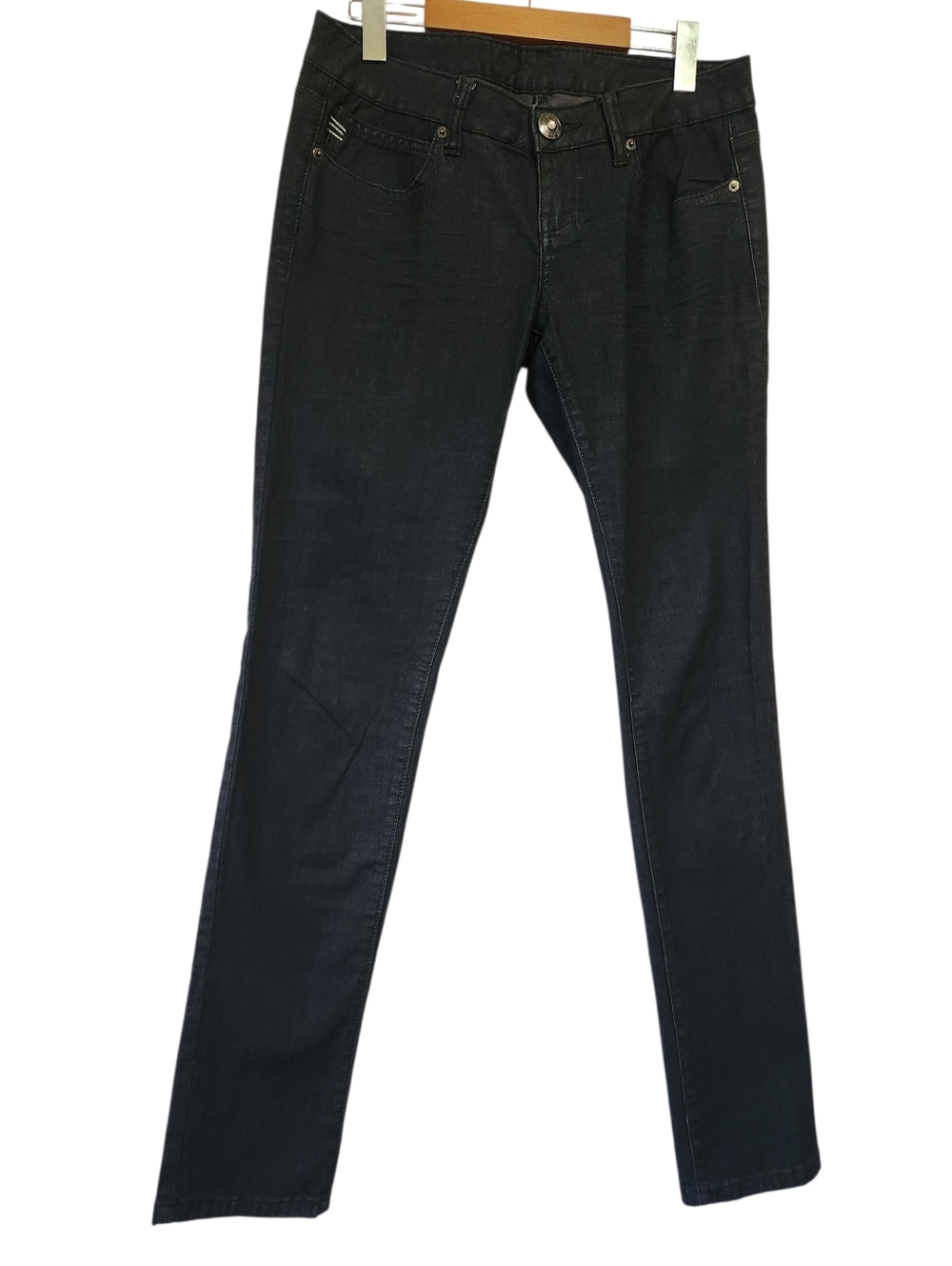 Guess Daredevil Y2K McBling Low Rise Rhinestone Script Skinny Jeans Sz 28